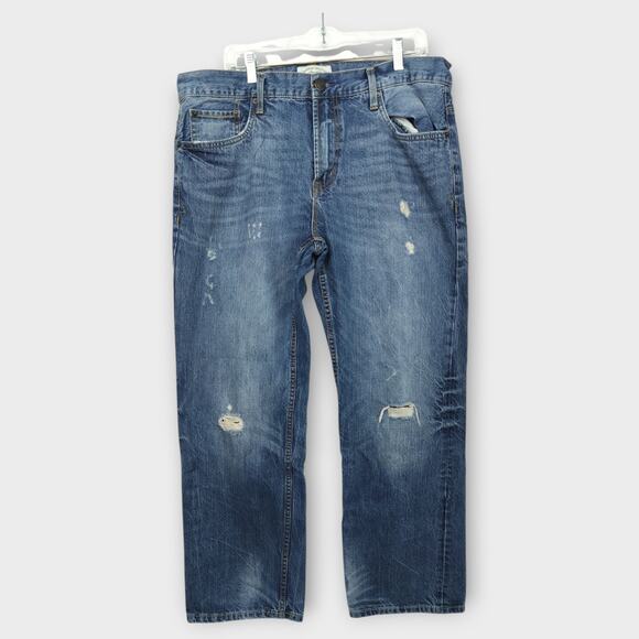 Aeropostale Other - Mens Aeropostale Essex Straight Leg Distress Blue Jeans Size 36x30